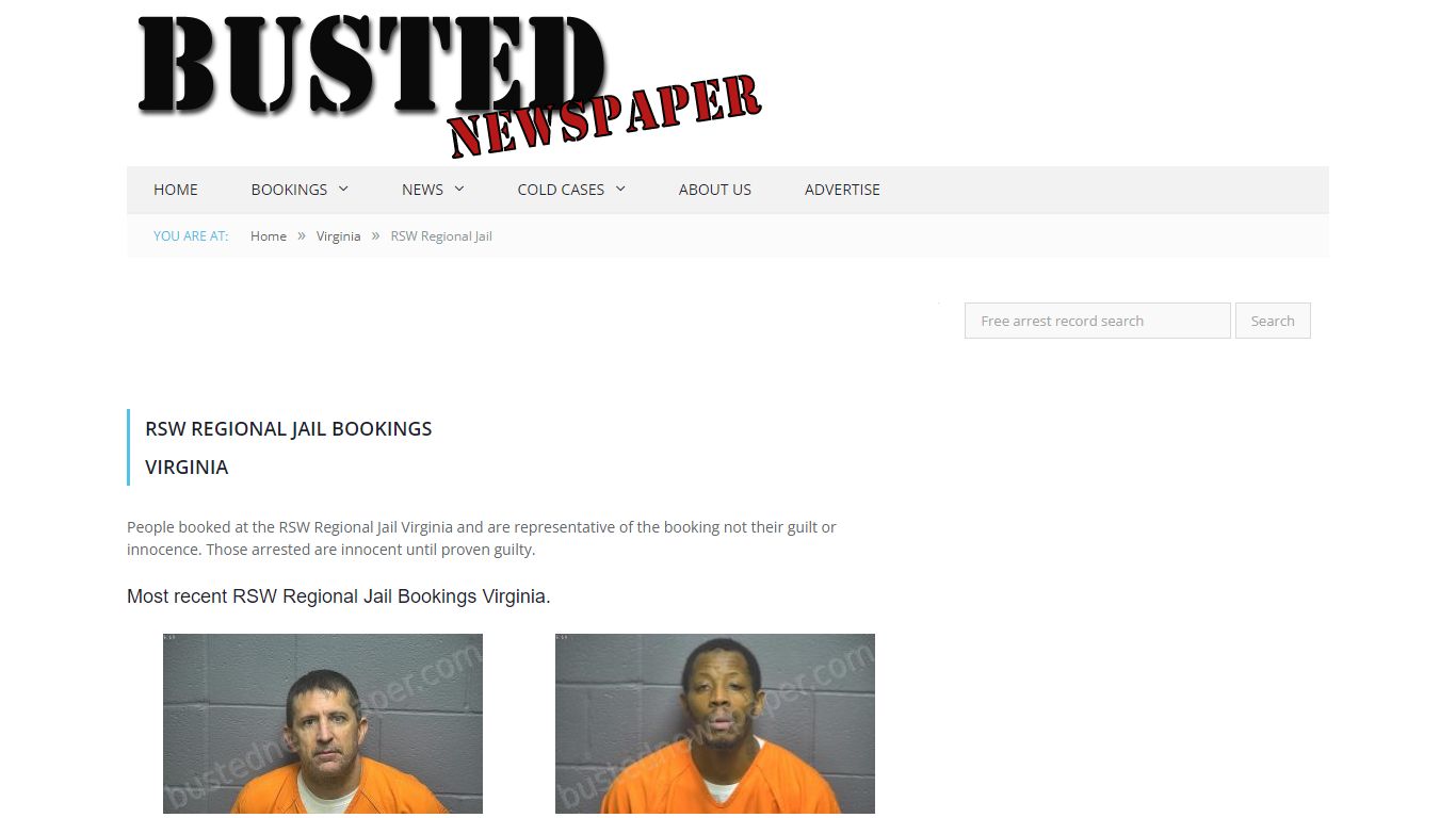 RSW Regional Jail, VA Mugshots - BUSTEDNEWSPAPER.COM